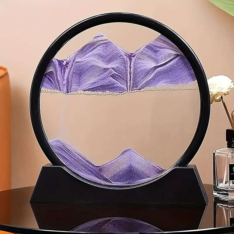 1pc 5D Glass Decoration Relief Sand Timer No Electricity Required Creative Art Gift For Home Office