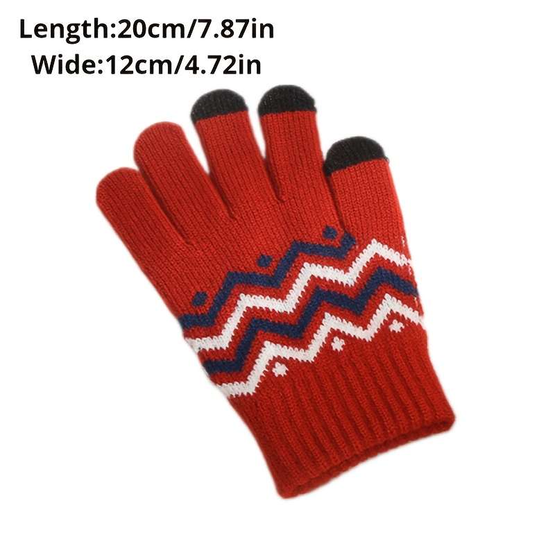 1 Pair Red Warm Gloves