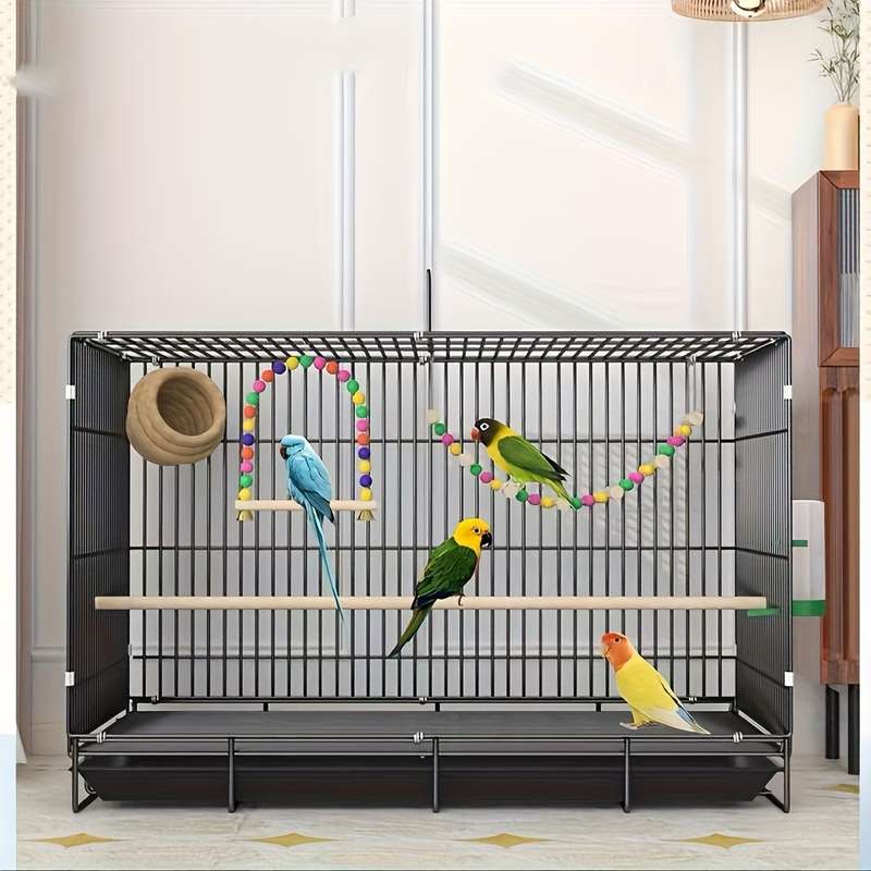 1pc Dark Gray size Single Layer Two Rows 79*49*45CMPet Cage