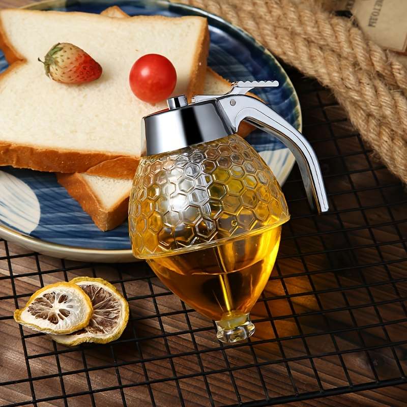 1pc Acrylic Honey Squeeze Bottle Jar Kitchen Crystal Diamond Condiment Bottle Push Type Syrup Bottl