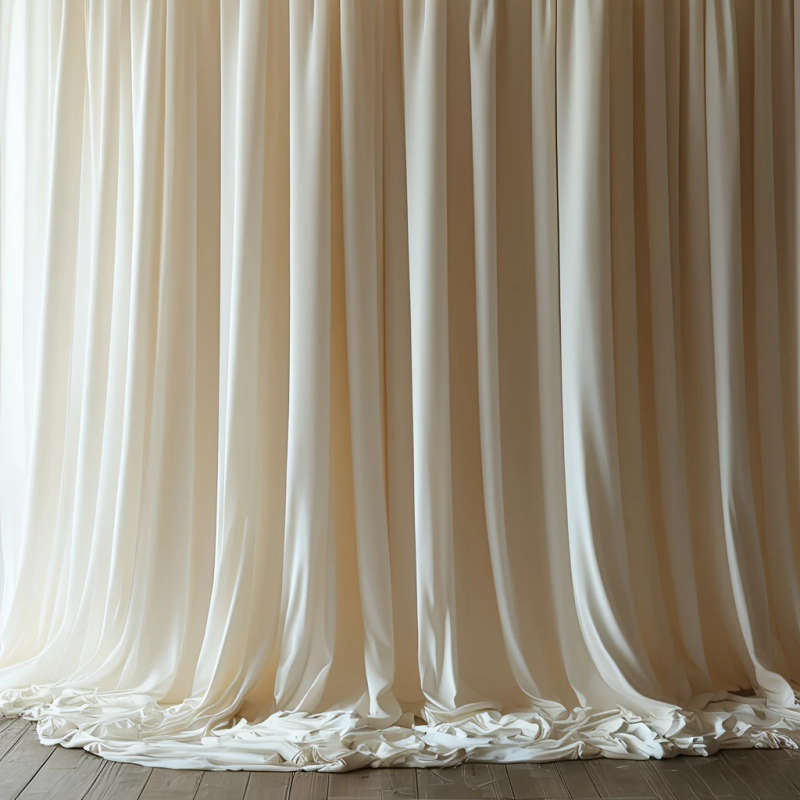 2 Pieces Elegant Ivory Drape Curtains