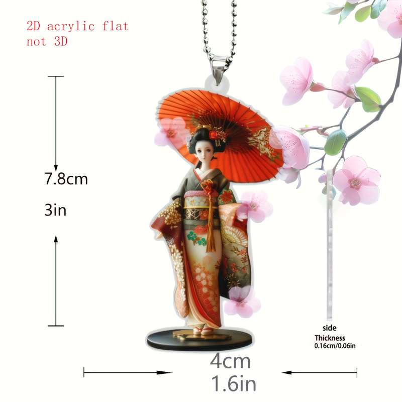 1pc 2D Flat One  Kimono Girl Hanging Ornament New Spring and Summer Hanging Ornaments  Acrylic