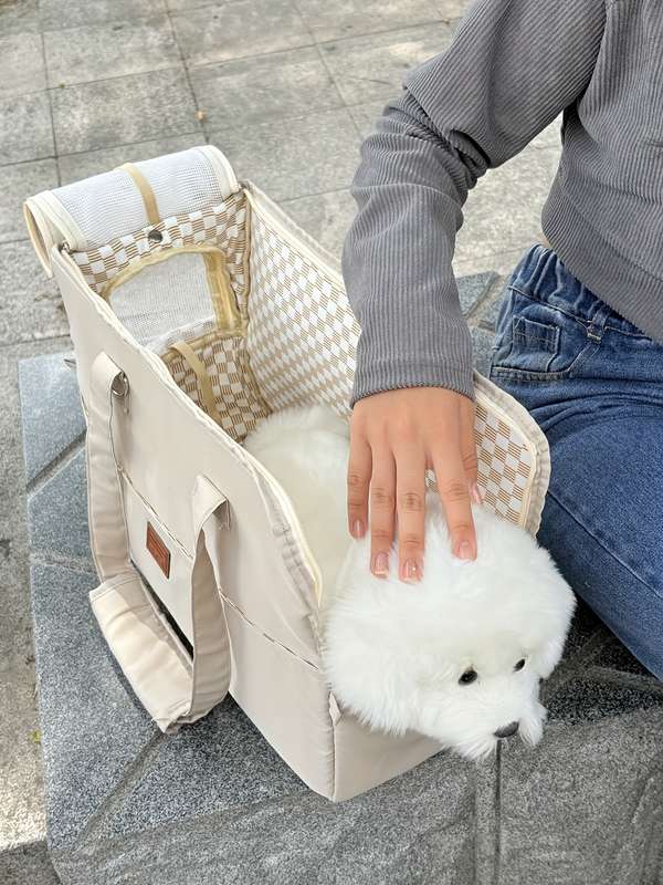1pc Beige Pet Bag
