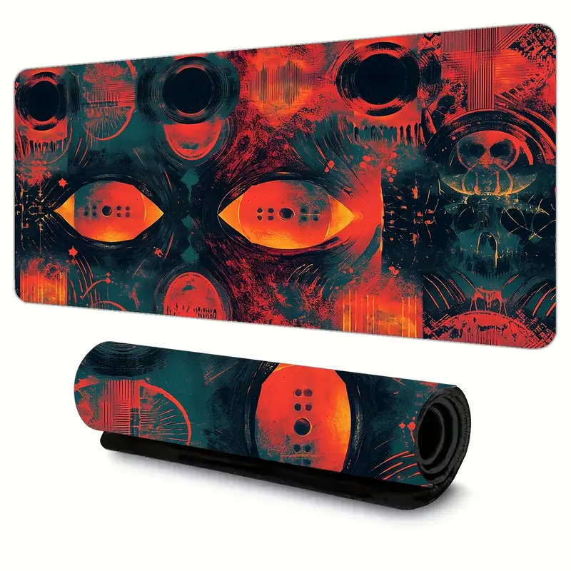 1pc 40x90cm Mythical Red Eye Artistic Rubber Non-Slip Mouse Pad Washable and Durable