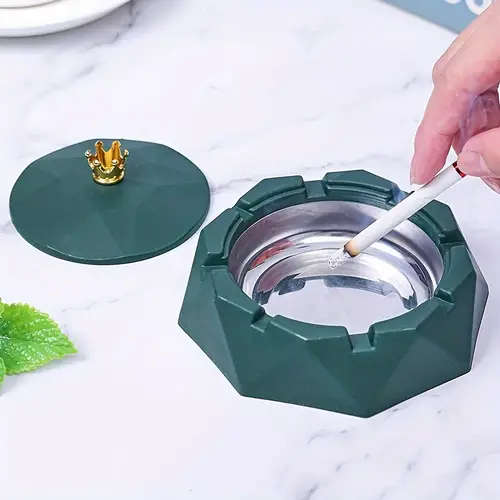 1pc Anti-Fall Ashtray With Lid Household Ashtray High-Looking Plastic Large Ashtray Hotel Ashtray Wi