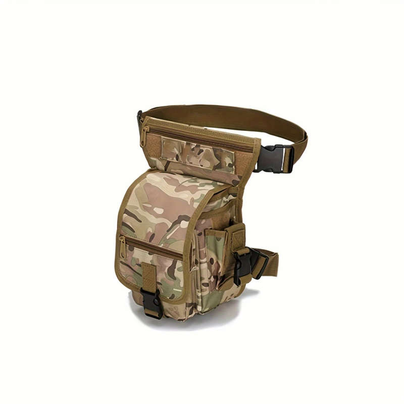 1pc Tactical Oxford Cloth Leg Bag Adjustable Strap Buckle Closure Multi-Pocket Design for Outdoor