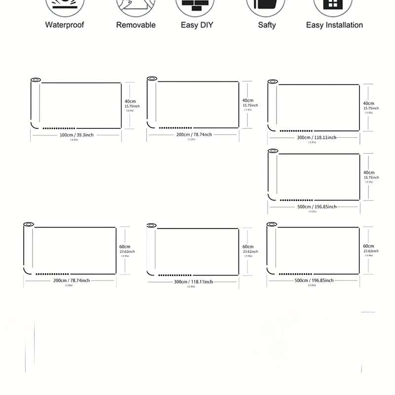 1PC Wall StickersBai Se Huang Gang Yan60cmx200cm