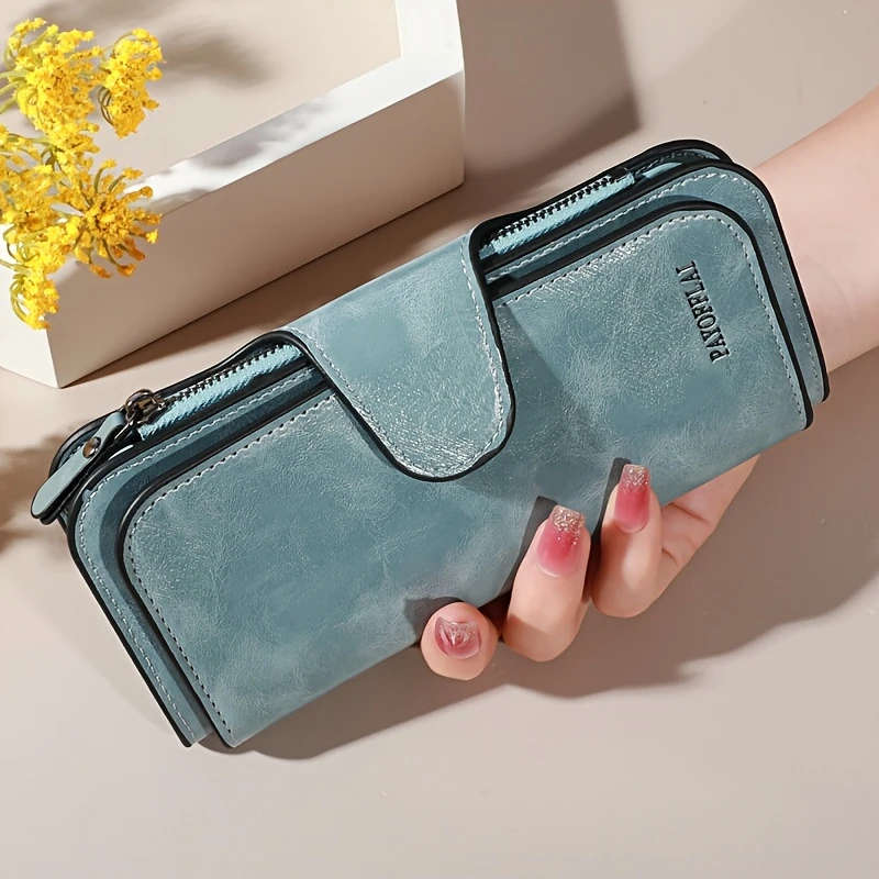 Luxury Women's Faux Leather Zipper Clutch