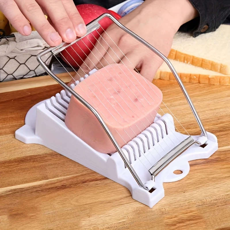 1Pc Stainless Steel Plastic Food Safe Adjustable Meat Slicer With Ergonomic Handle