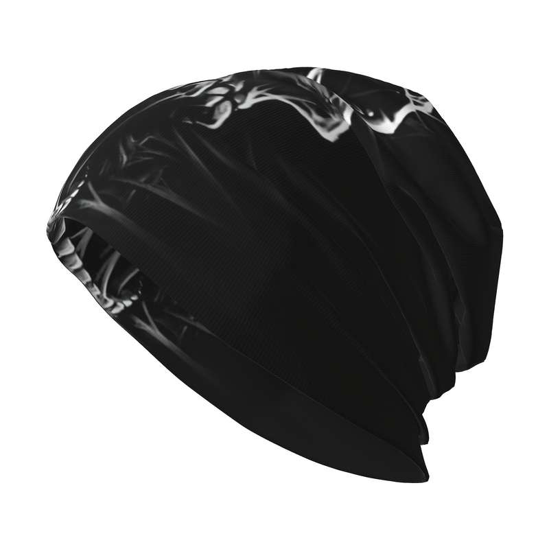 1pc Men's Gothic Skull Beanie Lightweight Windproof Polyester Hat for Spring Autumn Unique F