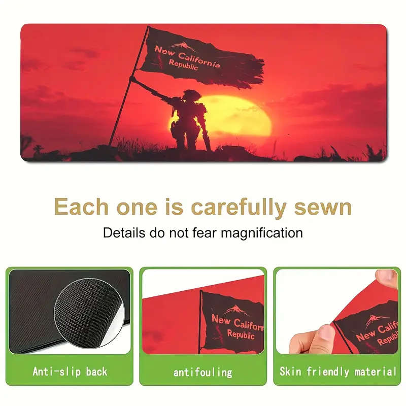 1pc 40x90cm Durable Gaming Mouse Pad with New California Republic Flag Design