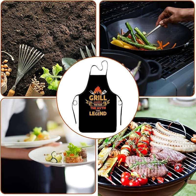 1pc Men'S Fun BBQ Apron Grill Master Polyester 100% Woven Fabric 150g m? Perfect Father'S Day Gi
