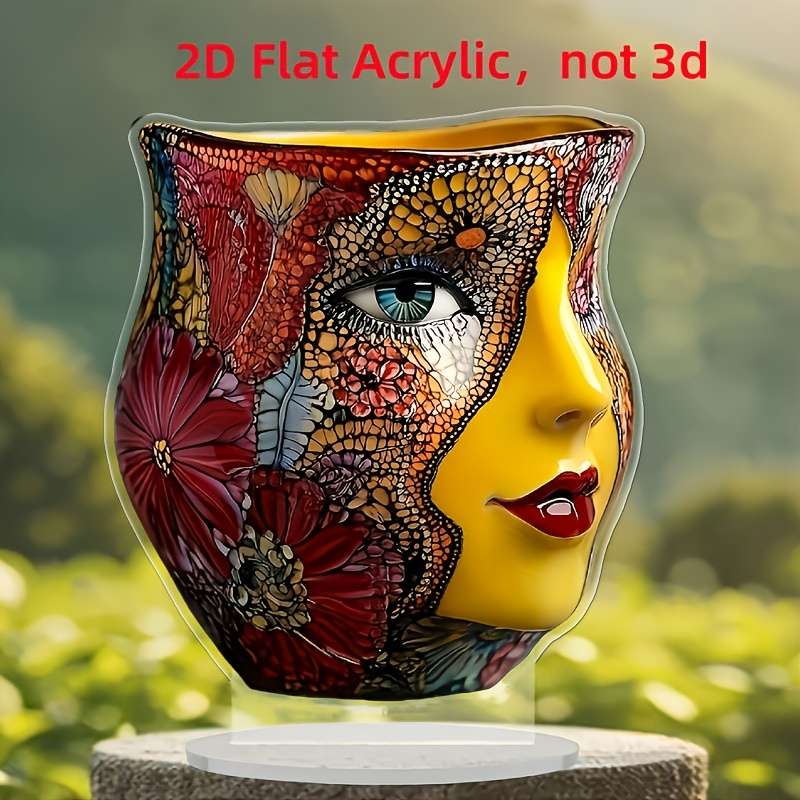 1pc 2D Flat    Acrylic Eclectic Style Flower Theme Tabletop Decoration Multipurpose