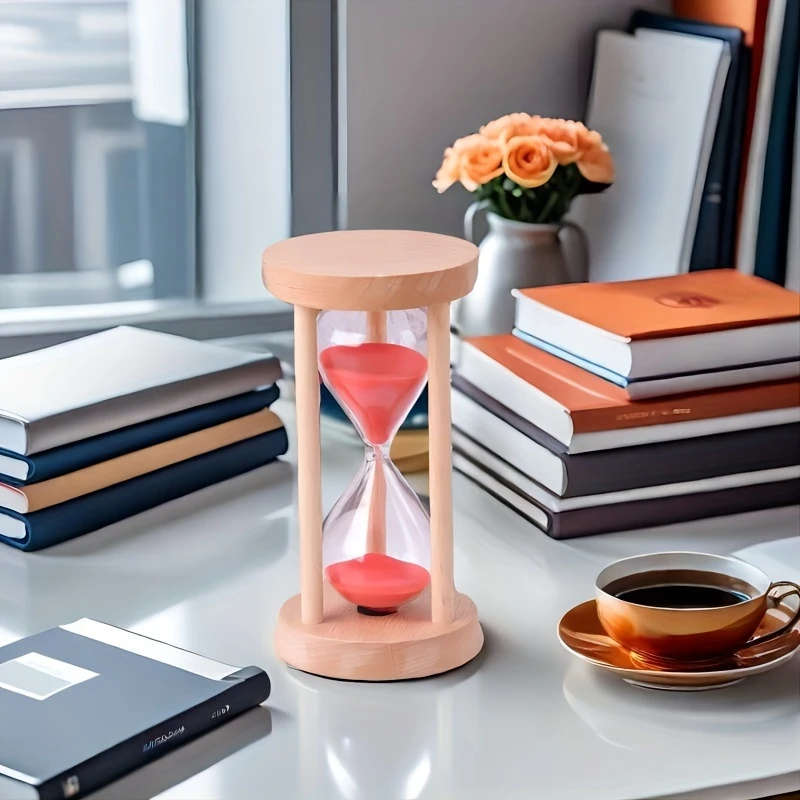 1pc 5-Minute Wooden Timer Timer for Focus Training Study Cooking Swimming Pool Use Manual Sand Timer