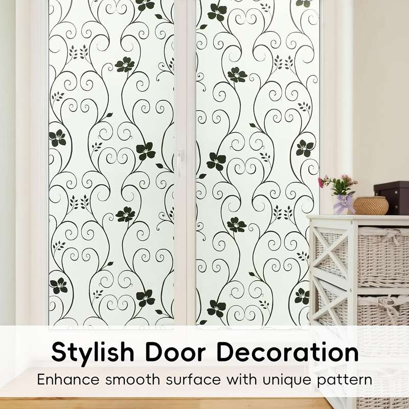 1pc Black Size 15.74inx118.11in 40cmx3m Door And Window Stickers