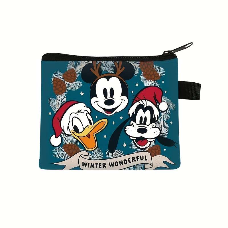 1pc Minnie Mouse Mini Coin Pouch Cute Zippered Cartoon Bag with Playful Design Polyester Materia