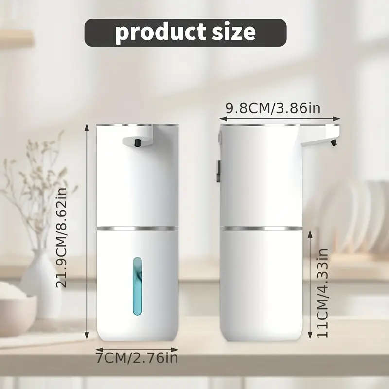 1pc Touchless Automatic Foaming Soap Dispenser 4 Adjustable Levels Rechargeable 13.5oz Hand Soap Dis