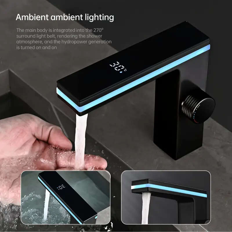 Modern Black Single Hole Bathroom Sink Faucet