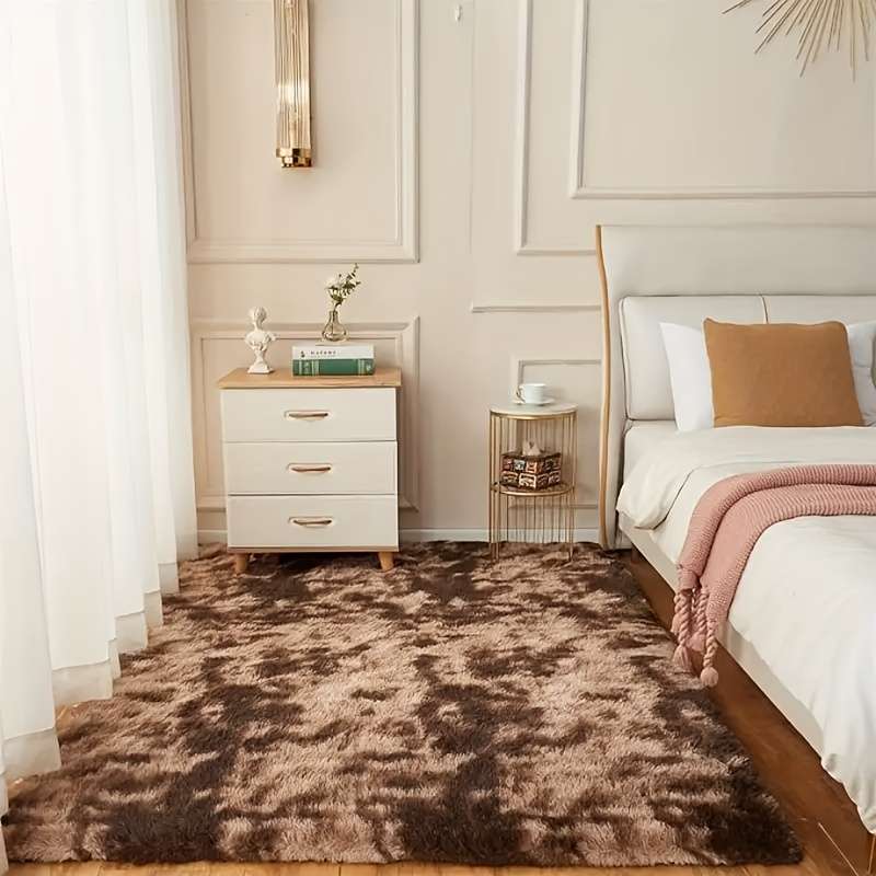 1Pc 80x120cm EmbroideRed Coffee Color Floor Mat