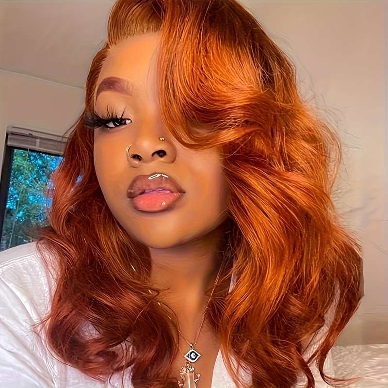 1Pc Orange 45.72cm Fashion Design Wig