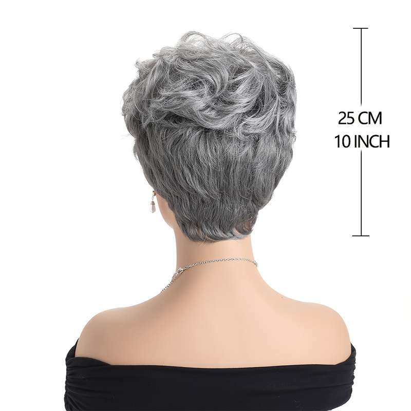 1Pc Gray 25.4cm Fashion Design Wig