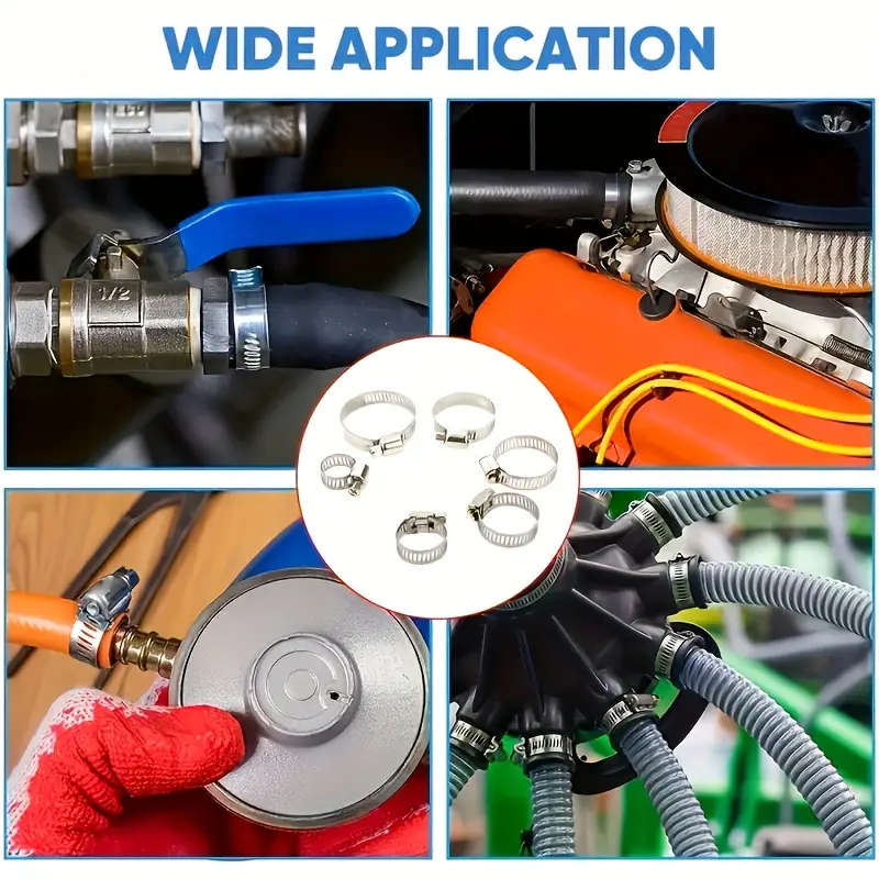 20pcs Premium Stainless Steel Hose Clamp Set  Adjustable Worm Gear for Pipes Intercoolers