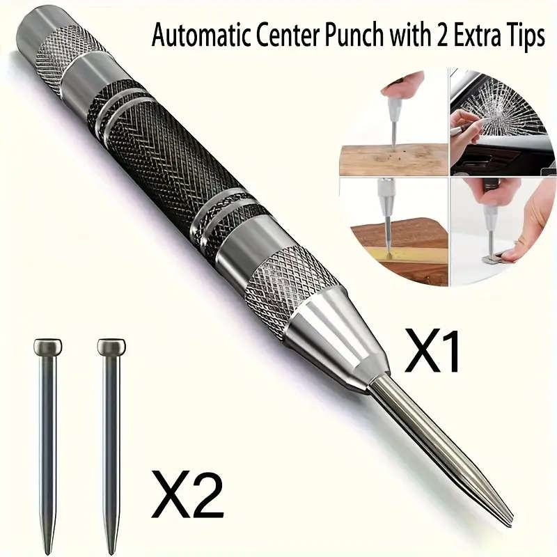 Automatic Center Punch With 2 Extra Bits