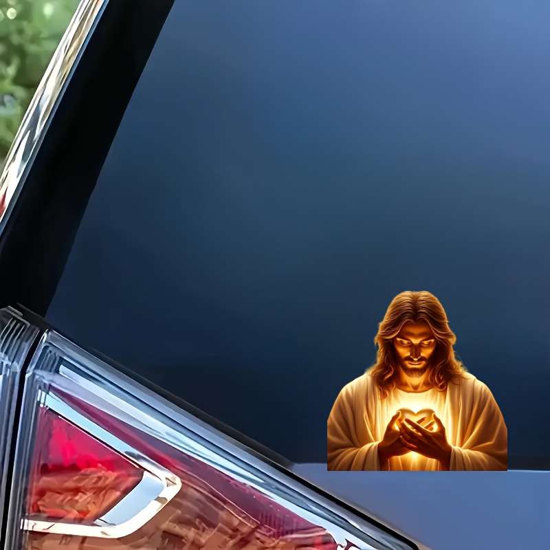 1pc 13.97cmx13.97cm Jesus Christian Themed Stickers