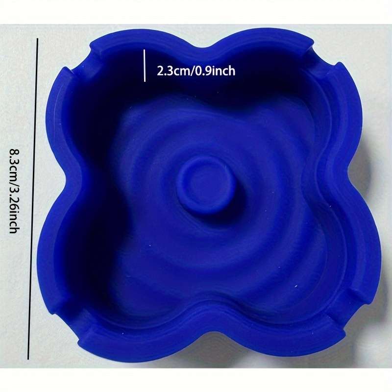 1pc Classic Clover-Shaped Silicone Ashtray Irregular Design Non-Electric Durable Material fo