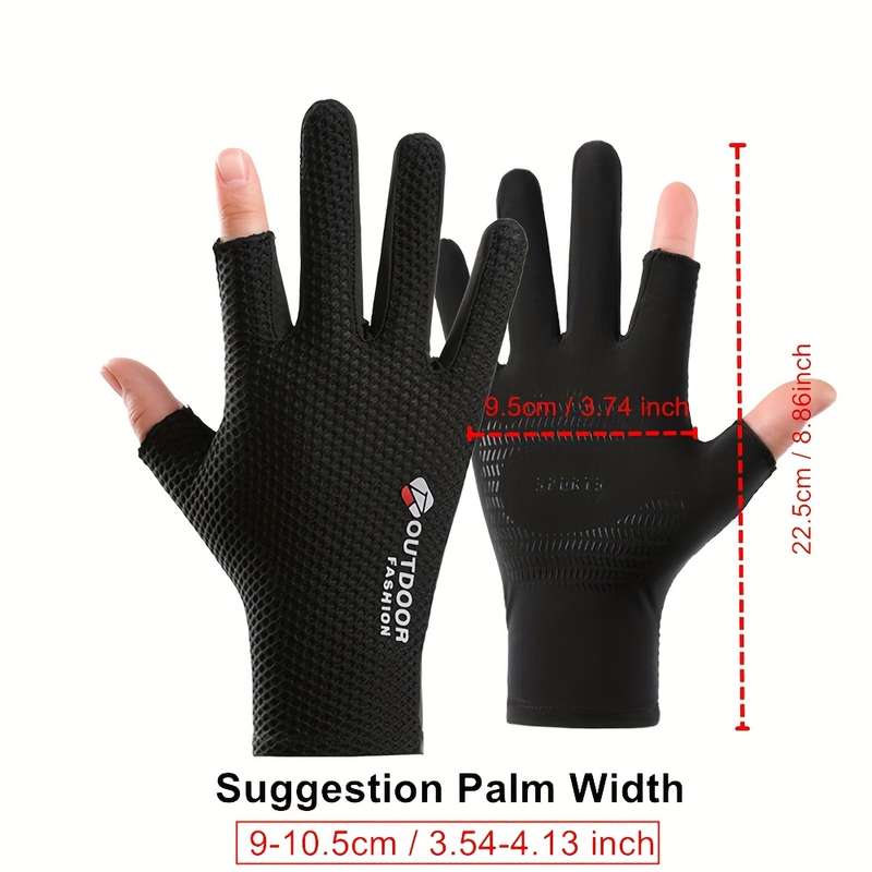 1 Pair Black One Size Outdoor Sports Gloves