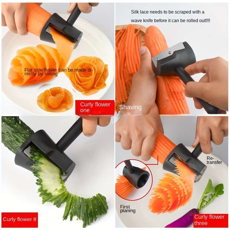 1pc Multifunctional Spiral Roller Creative Cucumber Carrot Cutter Fruit And Vegetable Knife