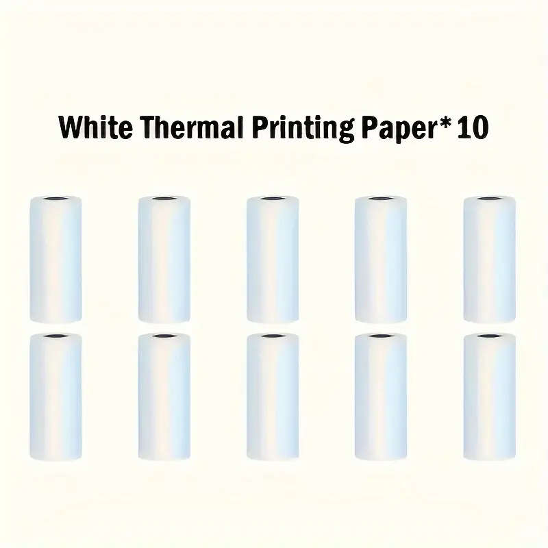 10 Rolls Mini Thermal Paper for Pocket Printers 57mm Wide White Thermal Receipt Paper for Photo Labe