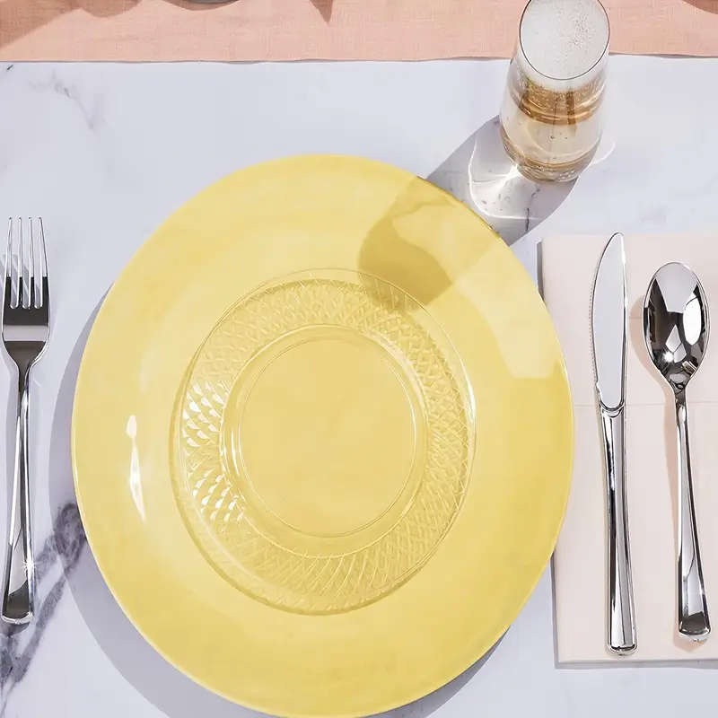 36pcs Outdoor Camping Plates Knives Forks Tableware Made Of PC Material Non-Metallic Disposable Outd