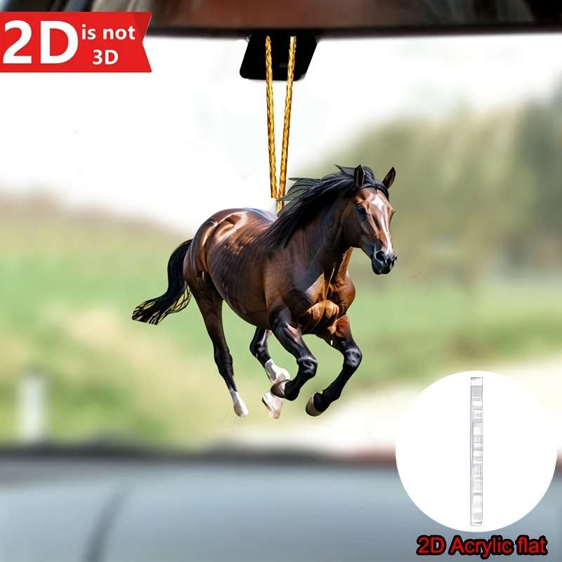 1pc 2D Flat Acrylic Flat Horse in Mid-Gallop Wall Art Vibrant Brown Stallion
