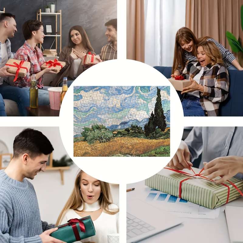 1000pcs Van Gogh Inspired Jigsaw Puzzle for Adults Vibrant Colorful Landscape Scen