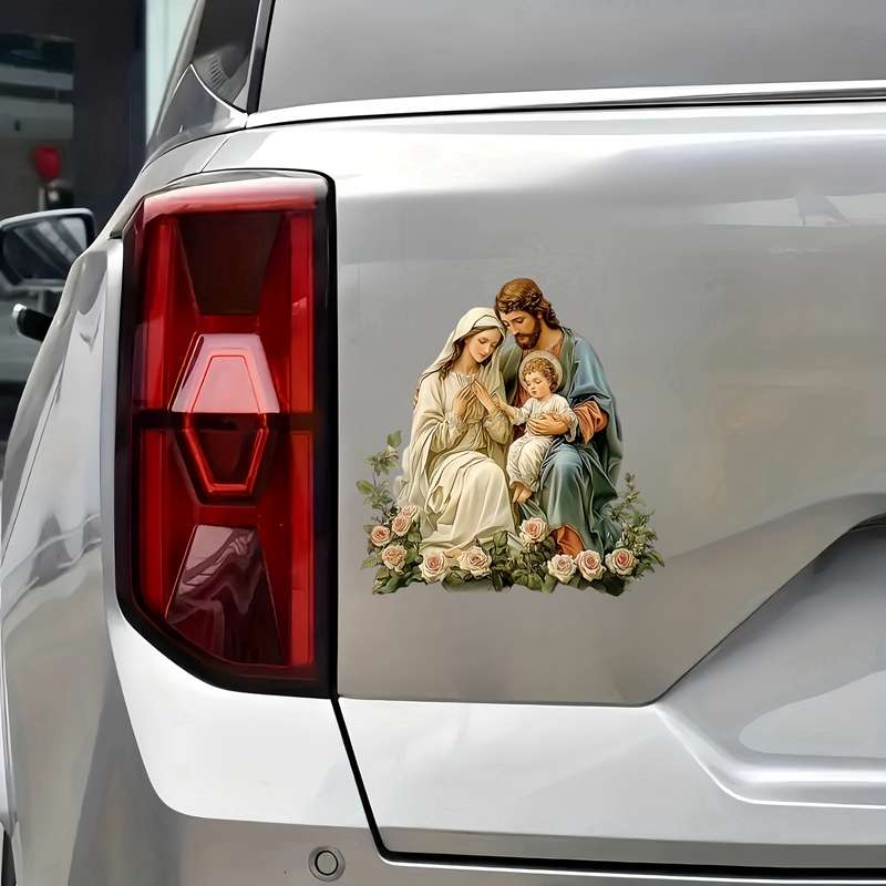 1pc   13.97cmx13.97cm Jesus Christian Themed Stickers