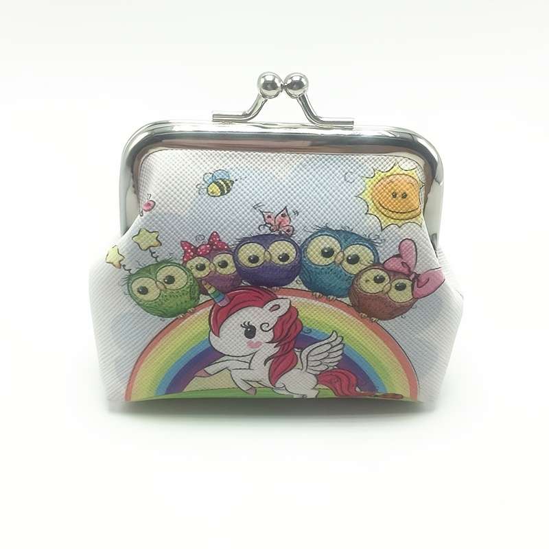 1pc New Cartoon Unicorns Mini Coin Purse Positioning Printing Casual Style
