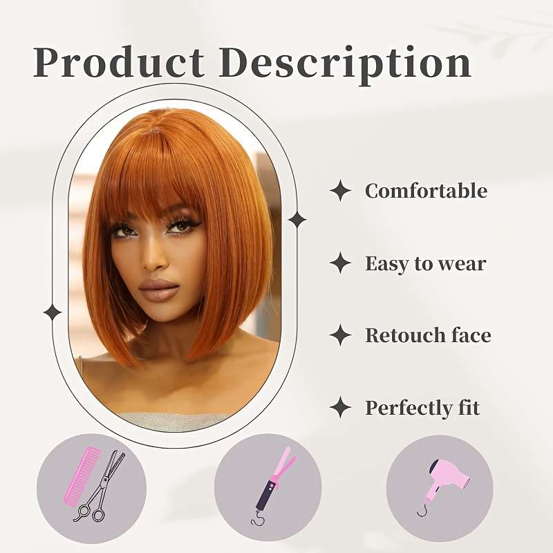 1Pc Orange Fashion Design Wig