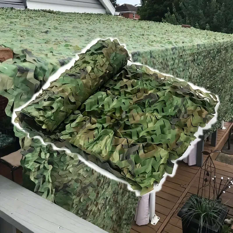 1pc 1.5x5m Outdoor Camouflage Garden Net Frameless Forest Grass Pattern Sunshade Net