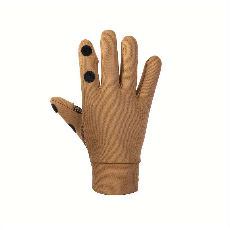 1 Pair Khaki Warm Gloves