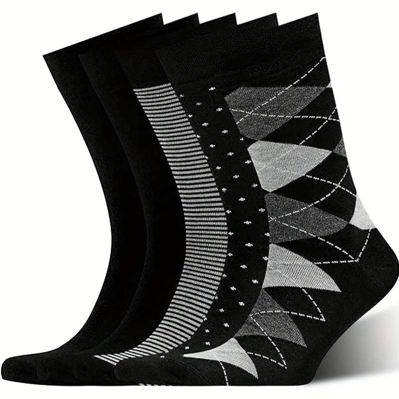 5 Pairs Khaki One Size High Elastic Socks