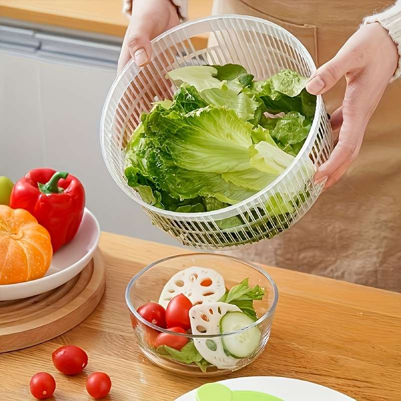 1pc Multi-Functional PP Kitchen Tool Vegetable And Fruit Dryer Salad Spinner Colander Baske