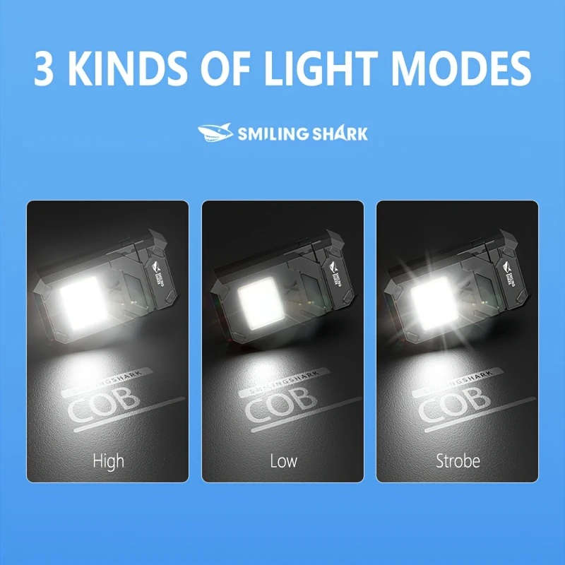 1pc Super Bright COB Floodlight Flashlight Mini Rechargeable LED Lamp ABS Plastic Multifunctional Wo
