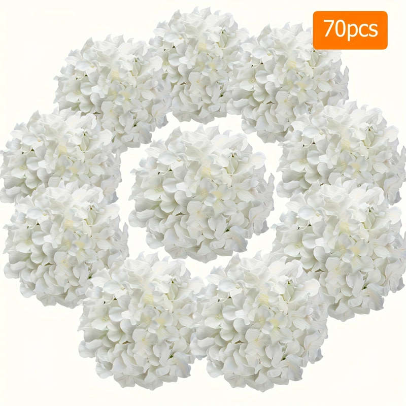 70pcs Real Touch Artificial Hydrangea Flowers