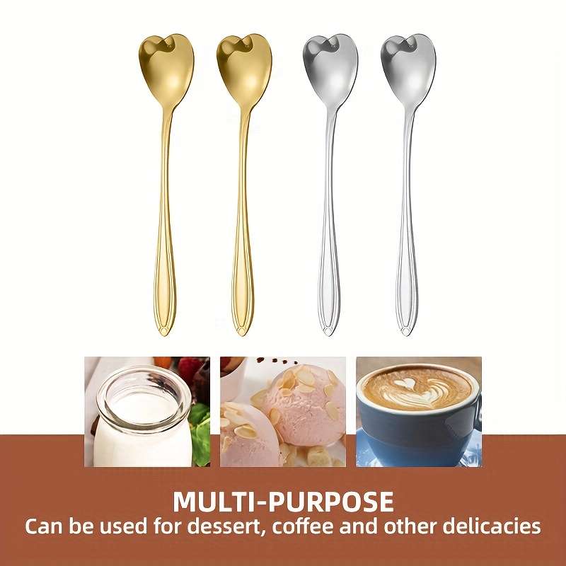 4pcs Stainless Steel Coffee Spoon Set Creative Dessert Spoons for Sugar Stirring Ice Cream