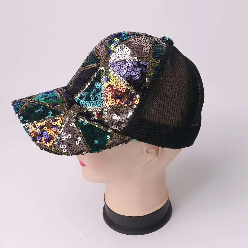 Women's Colorful Sequined Baseball Cap