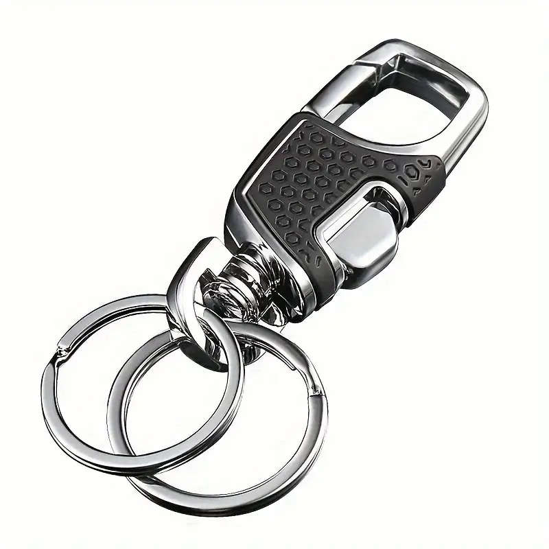 1pc Car Waist Hanging Keychain Creative Stainless Steel Hanging Buckle Couple High-end Key Ring Colo