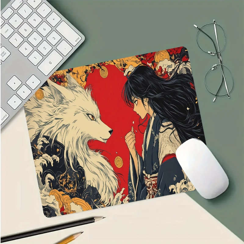 1pc 21x26cm Ergonomic Non-Slip Rubber Mouse Pad with Vibrant Anime Design