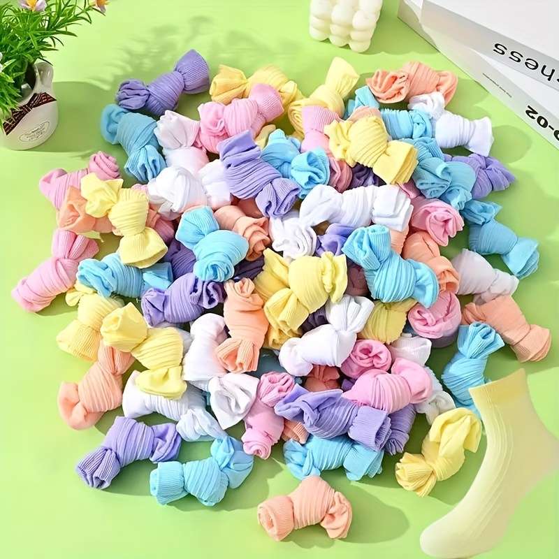 30 Pairs Of Random Colors One Size High Elastic Socks