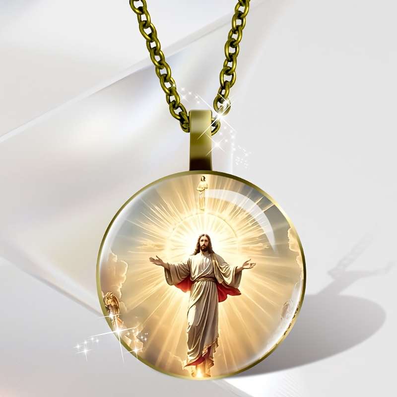 1 Piece Silvery Jesus Theme Pendant